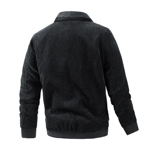 Men's Polyester Turn-Down Collar Long Sleeve Zipper Closure Jacket