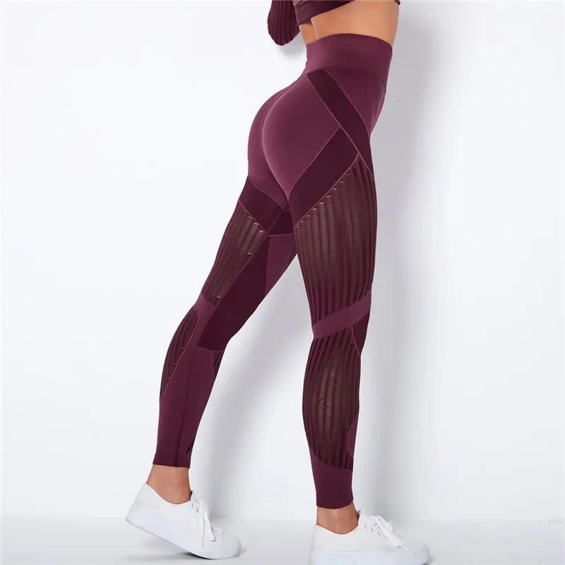 Women's Spandex High Waist Patchwork Seamless Sport Leggings