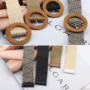 Women's Canvas Adjustable Strap Pin Buckle Closure Solid Belts