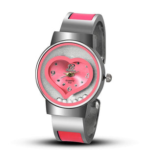 Women's Alloy Case Water Resistant Heart Shaped Quartz Watch