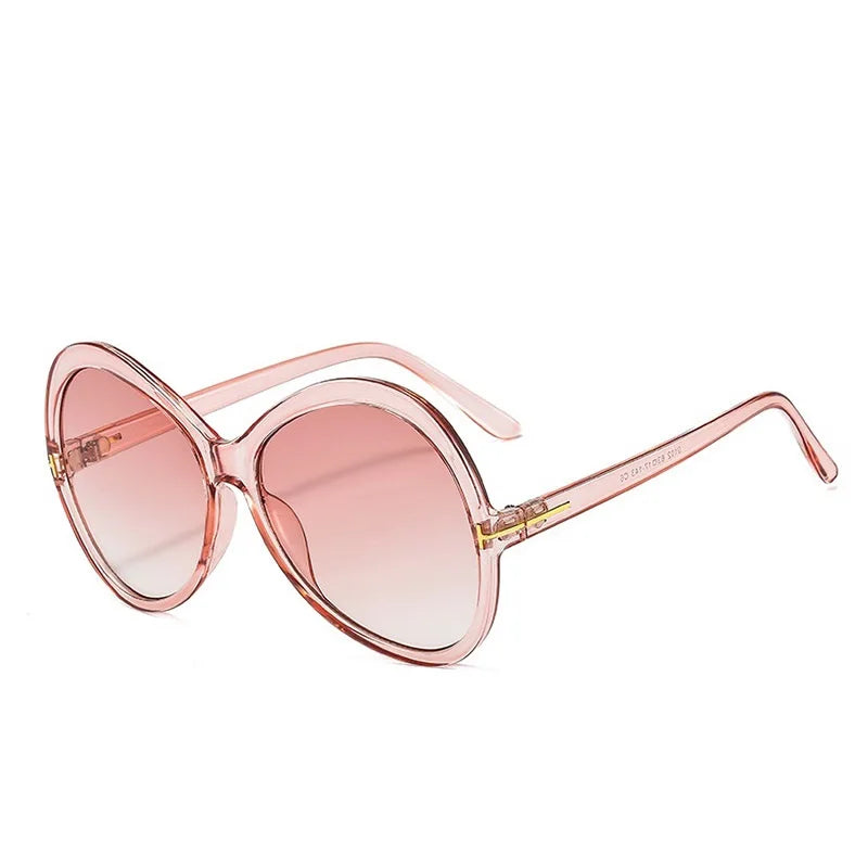 Women's Resin Frame Plastic Lens Oval Shape Vintage Sunglasses