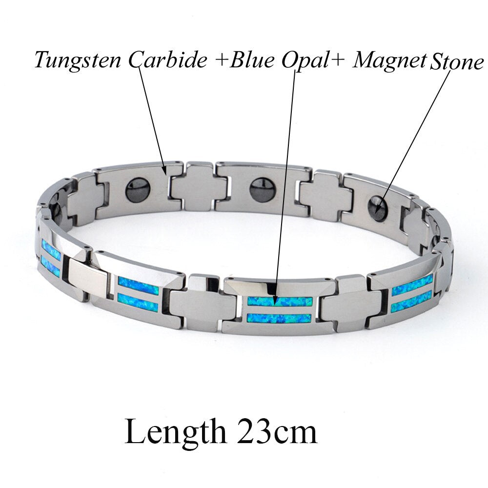 Men's Ceramic Stainless Steel Geometric Prong Setting Bracelet