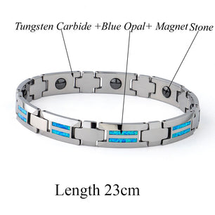 Men's Ceramic Stainless Steel Geometric Prong Setting Bracelet