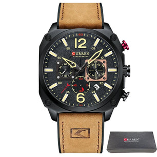 Men's Alloy Case Buckle Clasp Round Shape Waterproof Watch