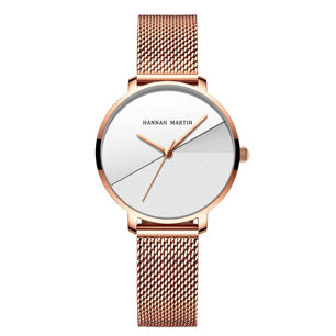 Women's Alloy Folding Clasp Round Shaped Waterproof Quartz Watch