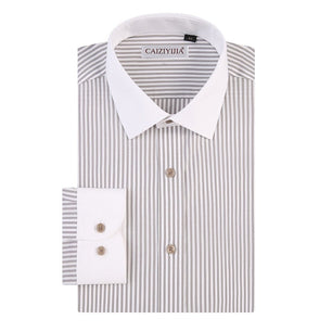 Men's Cotton Turn-down Collar Full Sleeves Striped Pattern Shirts