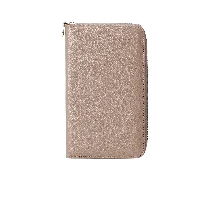 Men's Genuine Leather Solid Pattern Slot Pocket Trendy Wallets