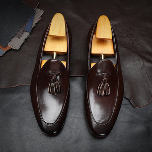 Men's Genuine Leather Round Toe Slip-On Closure Formal Shoes