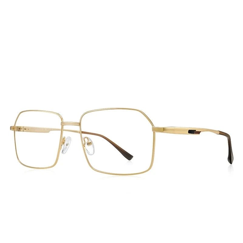 Men's Plastic Titanium Frame Full-Rim Rectangle Optical Glasses