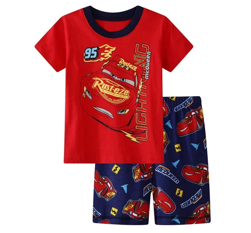 Kid's Boy Cotton O-Neck Short Sleeves Breathable Sleepwear Set