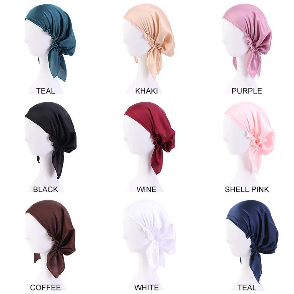 Women's Polyester Head Wrap Solid Pattern Casual Turban Caps