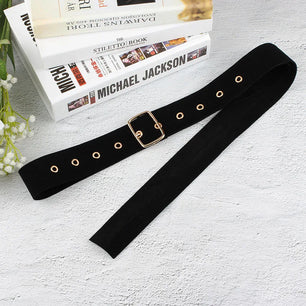 Women's Canvas Adjustable Strap Pin Buckle Closure Solid Belts