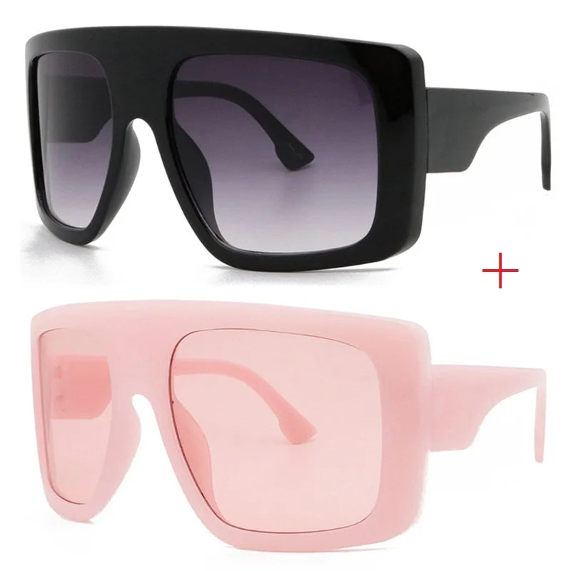 Women's Resin Frame Square Shaped UV400 Trendy Vintage Sunglasses
