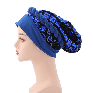 Women's Arabian Polyester Head Wrap Printed Pattern Turban Hijabs