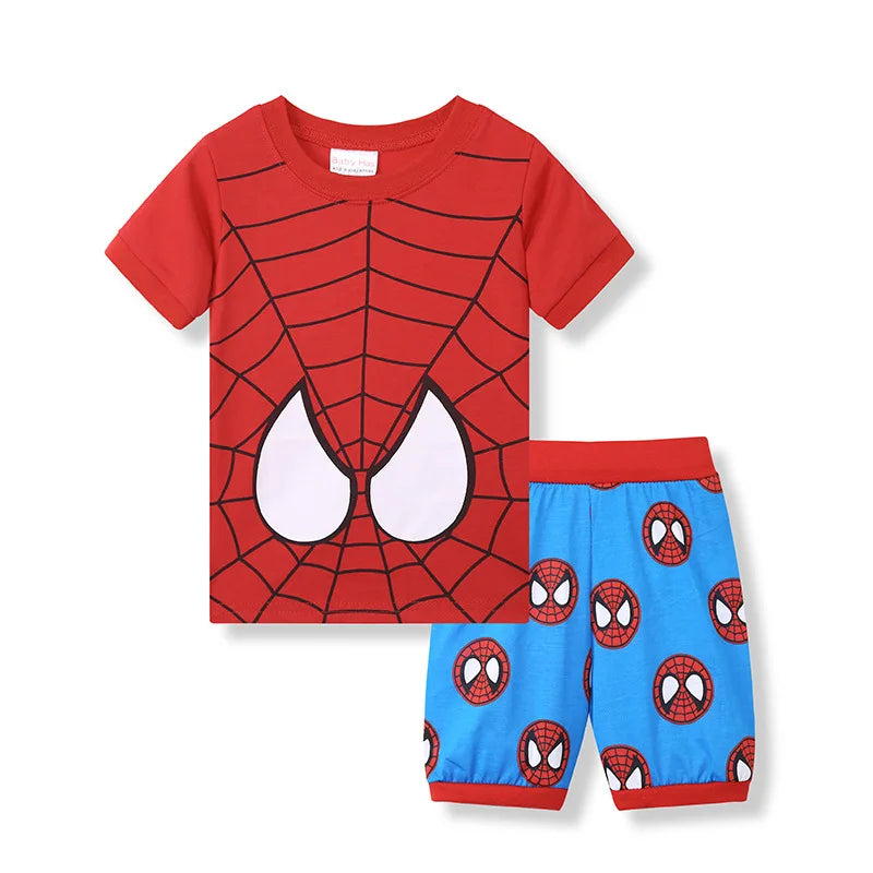 Kid's Boy Cotton O-Neck Short Sleeves Breathable Sleepwear Set