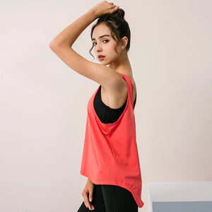 Women's Polyester O-Neck Sleeveless Fitness Yoga Workout Top