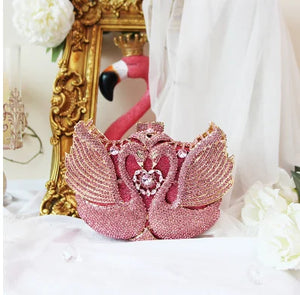 Women's Metallic Hasp Closure Rhinestone Trendy Wedding Clutch