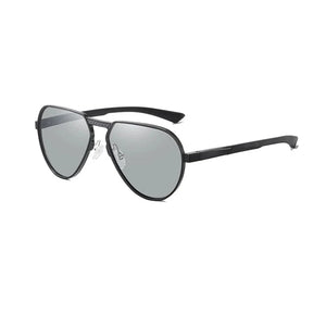 Men's Alloy Frame Polaroid Lens Oval Shaped Trendy Sunglasses