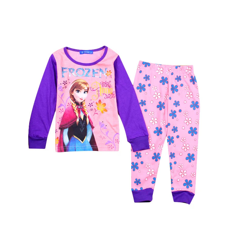 Kid's Girl Cotton O-Neck Long Sleeve Trendy Sleepwear Pajamas Set