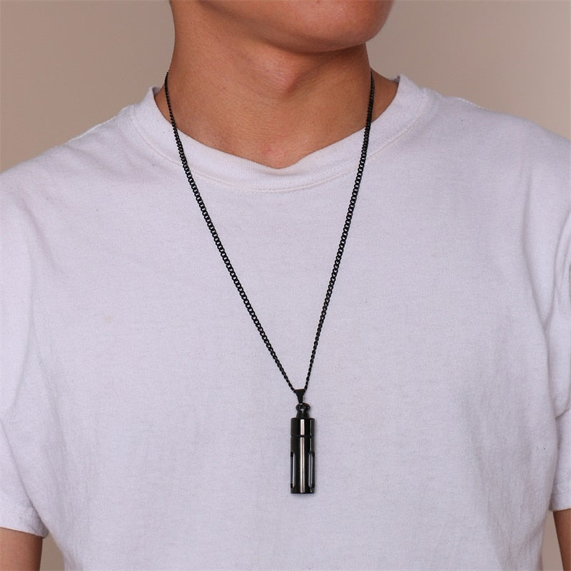 Men's Stainless Steel Metal Link Chain Trendy Pendant Necklace