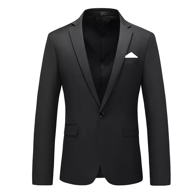 Men's Notched Polyester Long Sleeve Single Breasted Blazers Set