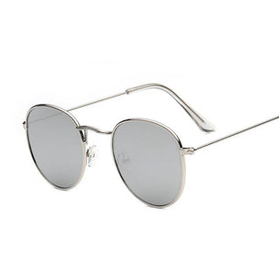 Women's Alloy Frame Acrylic Lens Oval Shaped Classic Sunglasses