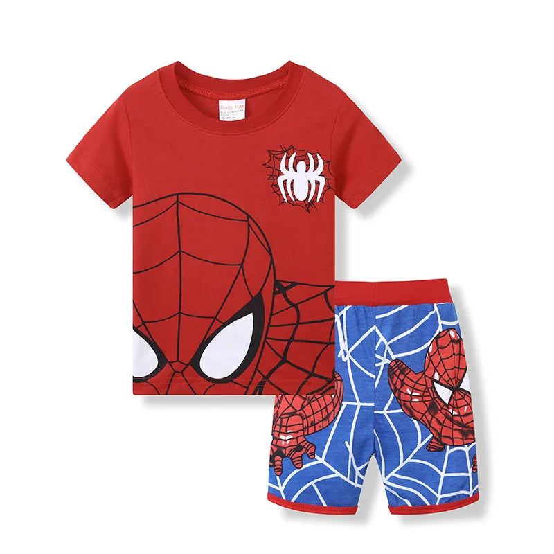 Kid's Boy Cotton O-Neck Short Sleeves Breathable Sleepwear Set