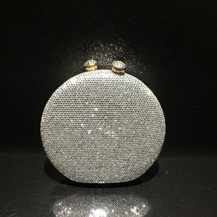 Women's Metallic Hasp Closure Sequined Luxury Wedding Clutch