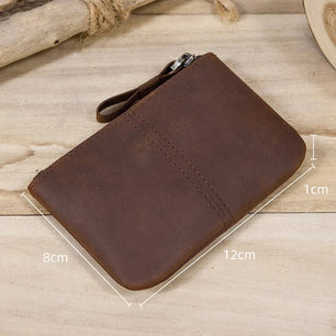 Men's Genuine Leather Solid Pattern Card Holder Casual Wallet