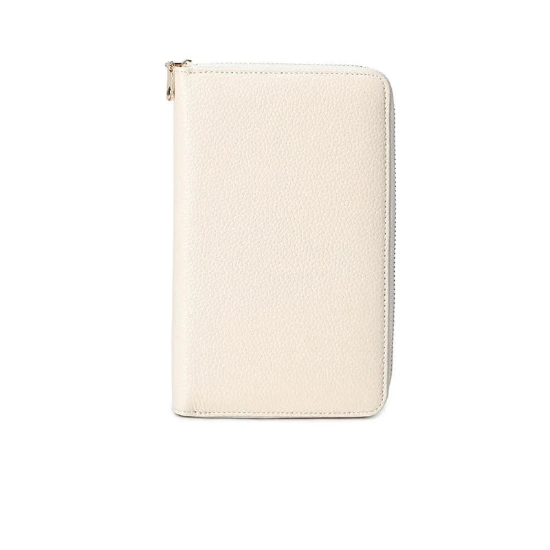 Men's Genuine Leather Solid Pattern Slot Pocket Trendy Wallets