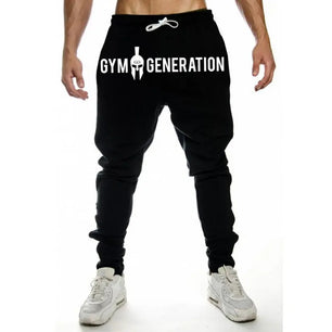 Men's Cotton Drawstring Closure Running Gym Sportswear Trousers