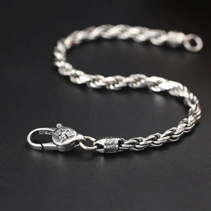 Men's 100% 925 Sterling Silver Geometric Shaped Ethnic Bracelet