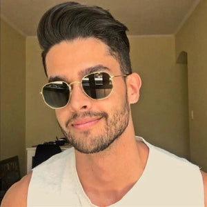 Men's Alloy Frame Square Shaped Vintage Shades Classic Sunglasses