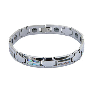 Men's Ceramic Stainless Steel Toggle-Clasps Classic Round Bracelet