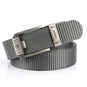 Men's Canvas Solid Pattern Strap Tactical Buckle Closure Belts