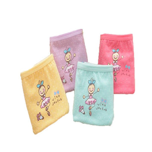 Kid's Girls 4Pcs Cotton Breathable Doll Pattern Casual Panties