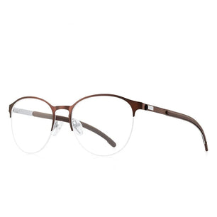 Men's Alloy Frame Half-Rim Oval Shaped UV400 Optical Glasses