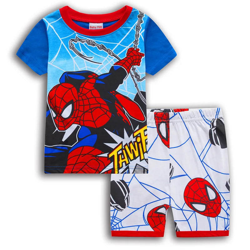 Kid's Boy Cotton O-Neck Short Sleeves Breathable Sleepwear Set