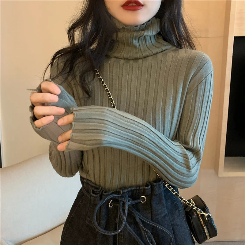 Women's Cashmere Turtleneck Long Sleeves Casual Wear Sweaters