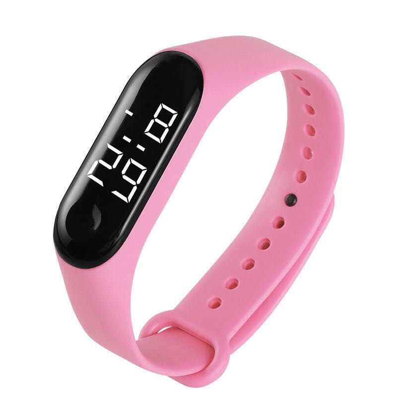 Kid's Acrylic Case Hidden Clasp Oval Shape Digital Wristwatch