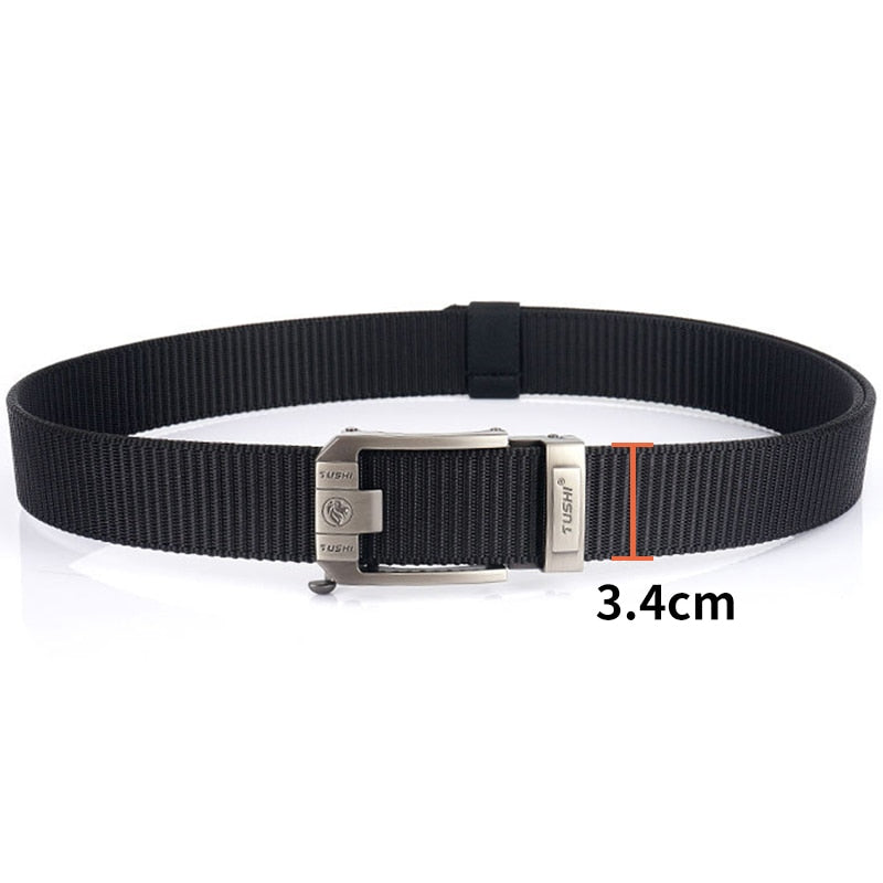 Men's Canvas Buckle Closure Solid Pattern Tactical Military Belts