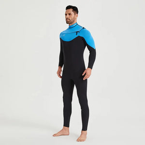 Men's Nylon High-Neck Long Sleeves Quick-Dry Swimwear One Piece