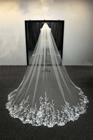 Women's Polyester Applique Edge One-Layer Bridal Wedding Veils