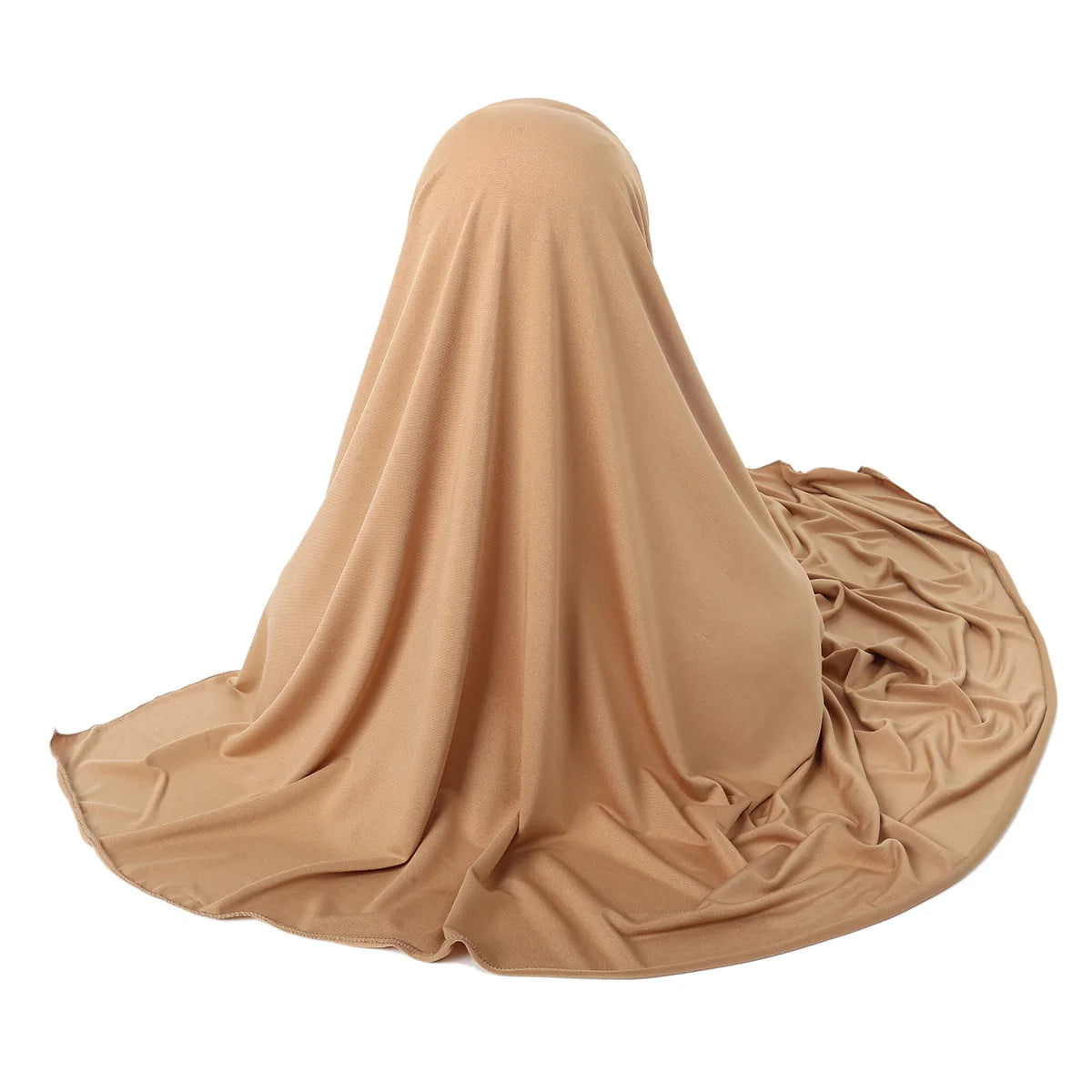 Women's Arabian Polyester Head Wrap Solid Pattern Elegant Hijabs