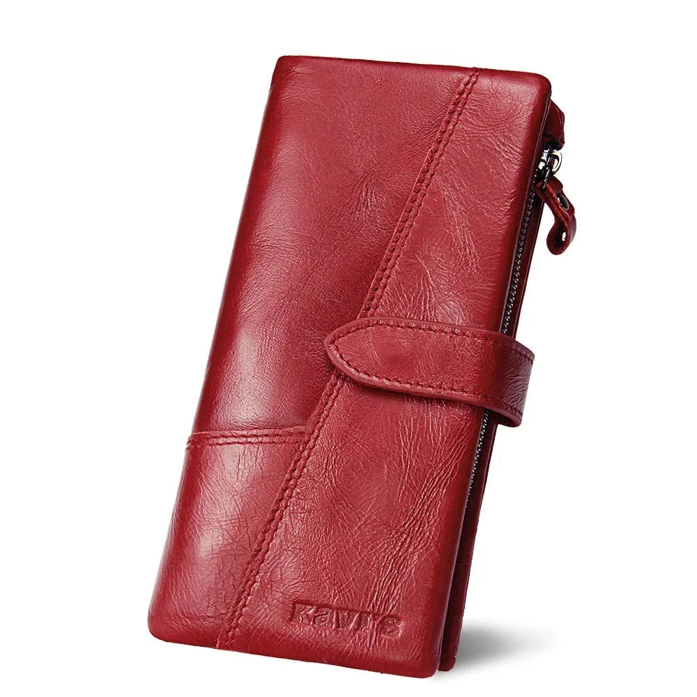 Men's Genuine Leather Zipper Hasp Card Holder Trendy Wallets