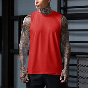 Men's Spandex Sleeveless Pullover Closure Sportswear T-Shirt