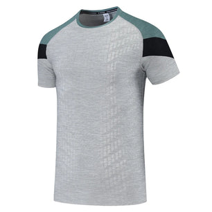 Men's Nylon O-Neck Short Sleeves Printed Pattern Sport T-Shirt