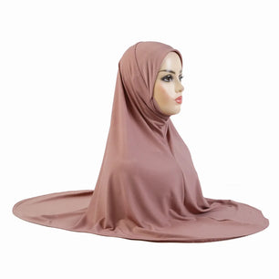 Women's Arabian Polyester Head Wrap Solid Pattern Elegant Hijabs