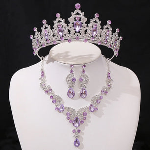 Women's Zinc Alloy Crystal Geometric Bridal Crown Jewelry Sets