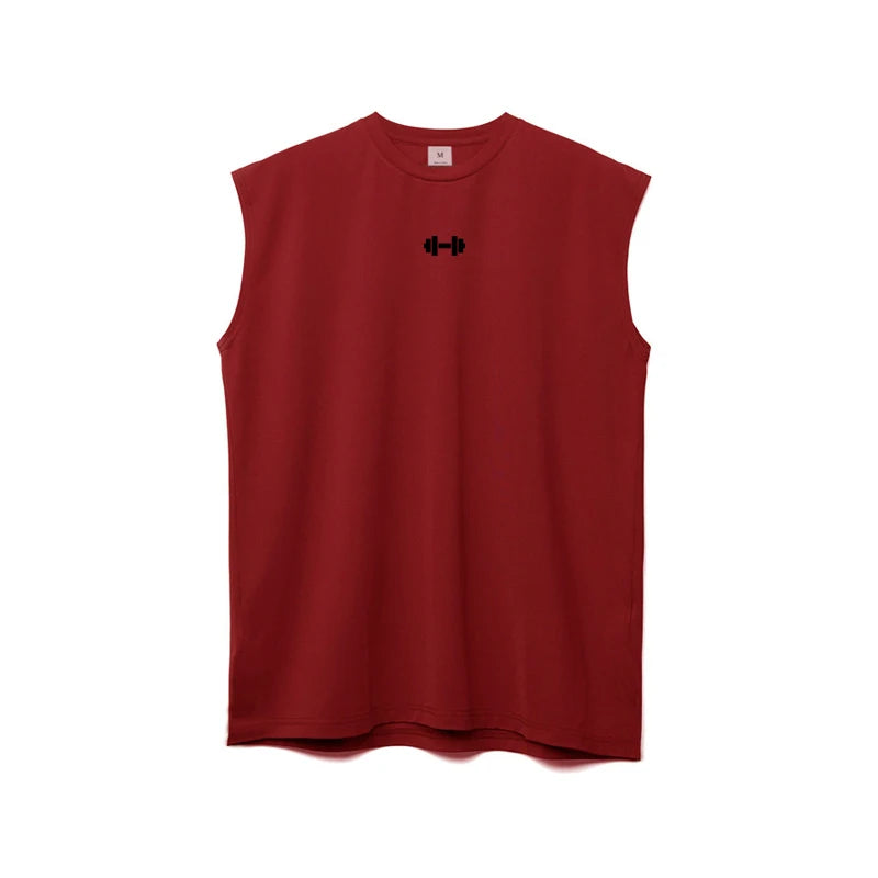 Men's 100% Cotton Sleeveless Pullover Closure Casual T-Shirt